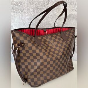 Designer inspired handbag checkered damier bag purse brown black tote canvas